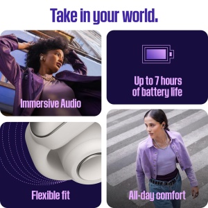 Casti Bose Ultra Open cu tehnologie Bluetooth si OpenAudio, casti Clip On, casti fara fir deschise, sunet captivant, durata de viata a bateriei de pana la 48 de ore, Moon Blue - Editie limitata - Img 3