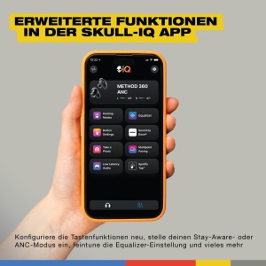 Casti fara fir Skullcandy Method 360 ANC, sunet de la Bose, casti Bluetooth, anulare premium a zgomotului, pana la 40 de ore de viata a bateriei, rezistente la transpiratie si apa cu microfon - negru - Img 7