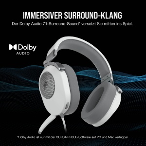 Casti Gaming Corsair HS65 Surround Alb Dolby Audio 71 Multi-Platforma - Img 2