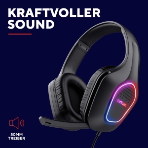 Casti Gaming Trust GXT 419 Rayne LED Multicolor Driver 50 mm Over-Ear Negru - Img 6
