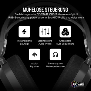 Casti gaming wireless Corsair HS80 MAX Dolby Atmos Bluetooth gri otel - Img 8