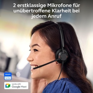 Casti Jabra Engage 40 USB CA Inline Link UC Stereo Sistem 2 Microfoane Anulare Zgomot - Img 3
