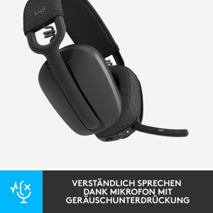 Casti over-ear wireless usoare Logitech Zone Vibe 100 cu microfon cu anulare a zgomotului, casti Bluetooth multipunct, functioneaza cu Teams, Google Meet, Zoom, Mac/PC - Graphite - Img 3