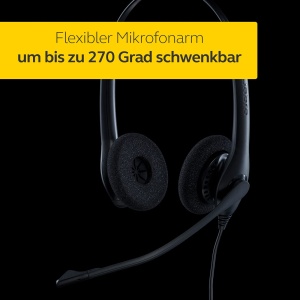 Casti stereo on-ear Jabra Biz 1500 cu deconectare rapida - casti cu fir cu microfon cu anulare a zgomotului si protectie la varf de volum pentru telefoane de birou, negru - Img 7