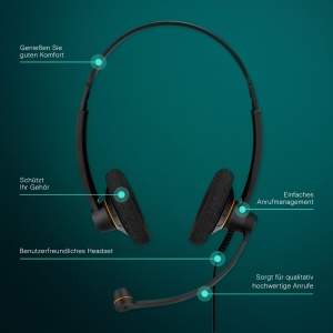 Casti UC cu doua fete Sennheiser EPOS Impact SC 60 USB ML cu control al apelurilor in linie certificat pentru Skype for Business, 9734329000 - Img 2