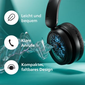 Casti wireless Philips TAH5209BK Bluetooth 65 ore autonomie Dynamic Bass Negru - Img 5