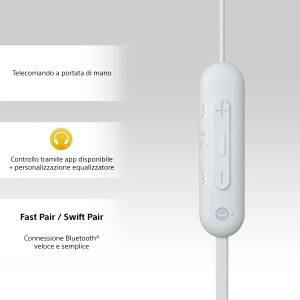Casti wireless Sony WI-C100 Bluetooth 25 ore autonomie microfon integrat Alb - Img 5