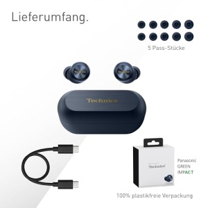 Casti wireless Technics EAH-AZ100E-A Noise Cancelling Bluetooth Multipoint Midnight Blue - Img 11