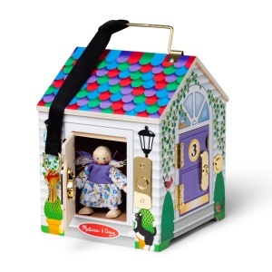 Casuta din lemn pentru copii Melissa Doug, cu sonerii, 4 figurine, multicolor - Img 4