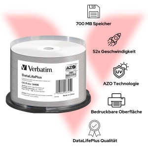 CD-R Verbatim 700MB, 52x, DataLifePlus, 50 bucati - Img 3