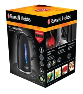 Ceainic electric Russell Hobbs [1.7l, 2400W, iluminare LED albastra] Textures+ (functie de gatit sub presiune, filtru de calcar detasabil, indicator iluminat al nivelului apei, autom. Ceainic 22591-70 - Img 8