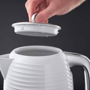 Ceainic Russell Hobbs [1,7l, 2400W] Inspire White cu structura lucioasa de inalta calitate (functie de gatit sub presiune, filtru de calcar detasabil, indicator de nivel al apei, capac detasabil) Ceainic 24360-70 - Img 3