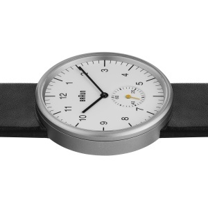Ceas analogic pentru barbati Braun BN0024WHBKG, cadran alb, curea din piele neagra, 38mm - Img 4