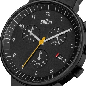 Ceas barbatesc Braun BN0035BBKBKG, cronograf cu datumsanzeige, cadran negru, bratara din piele - Img 2
