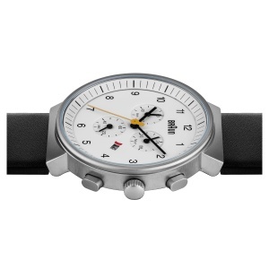 Ceas barbatesc Braun BN0035BWHBKG, cronograf, 40mm, cadran alb, bratara din piele - Img 4