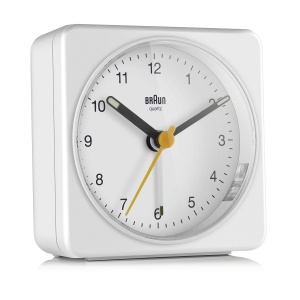 Ceas de perete analogic Braun BC03 W, alb, cu functie de iluminare si alarma crescatoare