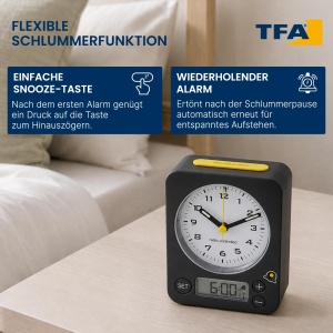 Ceas de perete TFA Dostmann Combo 60.1511.01.07 cu alarma digitala - Img 5