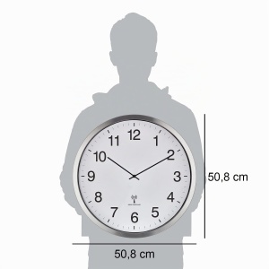 Ceas de perete TFA Dostmann XXL 50 cm, alb, cu cadran mare - Img 3