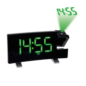 Ceas desteptator TFA Dostmann 60.5015.04 cu Proiectie, Radio FM, 2 Alarme, Negru