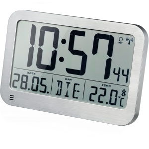 Ceas digital de perete BRESSER MyTime MC LCD, 225x150mm, cu termometru - Img 2
