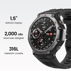 Ceas inteligent Amazfit T-Rex 3, Display AMOLED 48mm, GPS Dual Band, 27 zile autonomie - Img 5