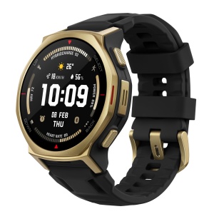 Ceas inteligent Amazfit T-Rex 3 Pro, 44 mm, AMOLED, GPS dual, 180 sporturi, negru-auriu
