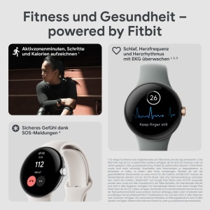 Ceas inteligent Google Pixel Watch, design rotund, tracker activitate, culoare argintie - Img 2