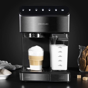Cecotec Espressor semiautomat Power Instant-ccino 20 Touch seria Nera 1350 W presiune de 20 bari rezervor de lapte de 500 ml control tactil rezervor d - Img 2