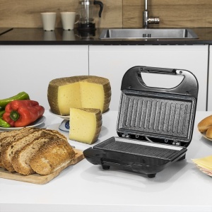 Cecotec Toast Grill Surface.Sandwich Maker cu acoperire antiaderenta, capacitate pentru 2 sandvisuri, suprafata gratar, maner Cold Touch, Cable Retriever, 750 W. - Img 3