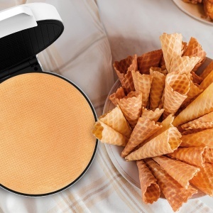 Cecotec Waffle Iron Fun Gofrestone Cone. Fier de vafe cu 1000 W, suprafata din otel inoxidabil, 1-5 vafe in forma de inima sau o vafa mare, placa antiaderenta, indicator luminos, protectie la supraincalzire - Img 5