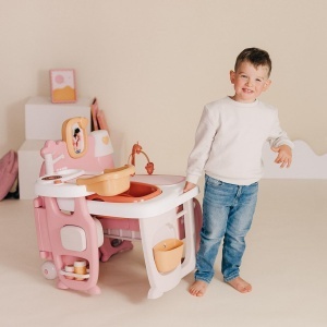 Centrala de Joaca pentru Papusi Smoby Baby Nurse - 3 in 1, 19 Accesorii, din Plastic Reciclat - Img 5