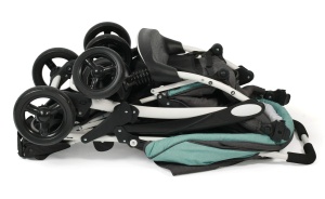 CHIC 4 BABY - Carucior Sibling DUO cu landou si husa de ploaie, Carucior Sibling pentru doi copii, carucior twin, carucior twin, carucior tandem, carucior tandem, carucior, menta melange - Img 6