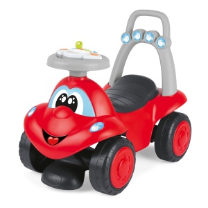 Chicco Billy Walk&Ride Eco+, Primii pasi, Dispozitiv de mers si calarie 2 in 1, Asamblare usoara, Ghidon ergonomic, Roti late, cu zgomot si lumini de conducere, Plastic reciclat, 12-36 luni, Rosu