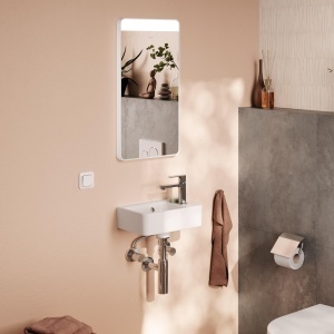 Chiuveta de mana hansgrohe Xanuia Q, 360 x 250 mm, alba, cu hahnloch si overflow - Img 9