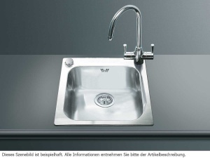 Chiuveta incorporabila SMEG ALBA VS45-P3, 1 bazin, inox, reversibila - Img 3