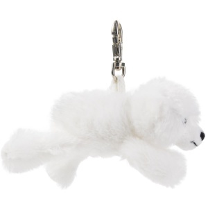 Ciorap Plush Eisbar Knut Knuddel - Accesoriu pentru Chei, Alb, cu Carabina - Img 3