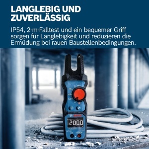 Cleste ampermetric Bosch Professional GFM 1000-15, True RMS, 200 A AC, LCD inversat - Img 5