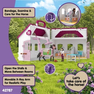 Clinica pentru Cai SCHLEICH Horse Club 64 Piese - Set de Joaca cu Accesorii - Img 6