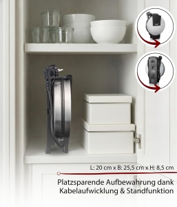 Cloer 189 Aparat pentru Wafe Inima 16 cm Antiaderent Inox 930W - Img 5