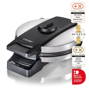 Cloer 1898 Waffle Iron Professional, acoperire dubla rezistenta la zahar, potrivita pentru uz comercial, vafe cu inima mare 16,5 cm O, 950 W - Img 2