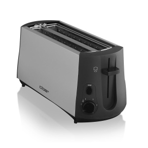 Cloer 3710 Prajitor de paine cu fante lungi pentru 4 felii de paine prajita, 1380 W, accesoriu pentru chifle integrat, dispozitiv de ridicare, sertar pentru firimituri, carcasa metalica termoizolata - Img 5