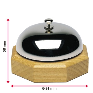 Clopot de masa Westmark 9,1 cm, Culoare ArgintieHellbraun, Material LemnMetal - Img 5
