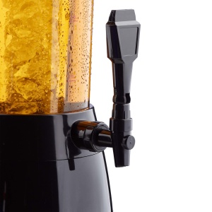 Coloana de bere Relaxdays cu robinet, IxLxA: 50 x 23 x 18 cm, capacitate 2,5 l, pompa transparenta, turn de bere, negru - Img 7