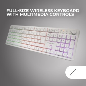Combo Gaming Mars Gaming MCPWX, Tastatura RGB, Mouse Wireless 3200 DPI, Alb - Img 3