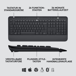 Combo Tastatura si Mouse Logitech Signature MK650, Wireless, Negru, pentru Birou - Img 7