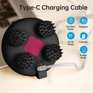 COMFIER Kopfmassagegerat IPX7 Masaj Scalp Electric cu 3 Moduri si Functie Termica - Img 6