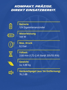Compresor auto MICHELIN Air Power Easy 12V, 144W, Auto-Stopp, Digital - Img 8
