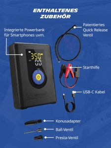 Compresor de aer MICHELIN Air Power Max cu Jump Starter si Powerbank, 10.000 mAh - Img 6