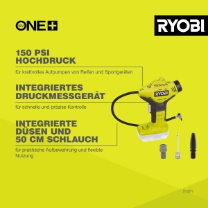 Compresor de aer portabil RYOBI 18 V ONE R18PI-0, max. 10,3 bar, 50 cm furtun - Img 3