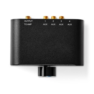Comutator audio analogic Nedis | Port(uri) cu 4 porturi | Conexiuni - Intrare: 1x intrare audio de 3,5 mm / 3X (mufa 2X RCA) | Conectori - Iesire: 1x (2X Priza RCA) | Manual | Metal | Antracit - Img 2